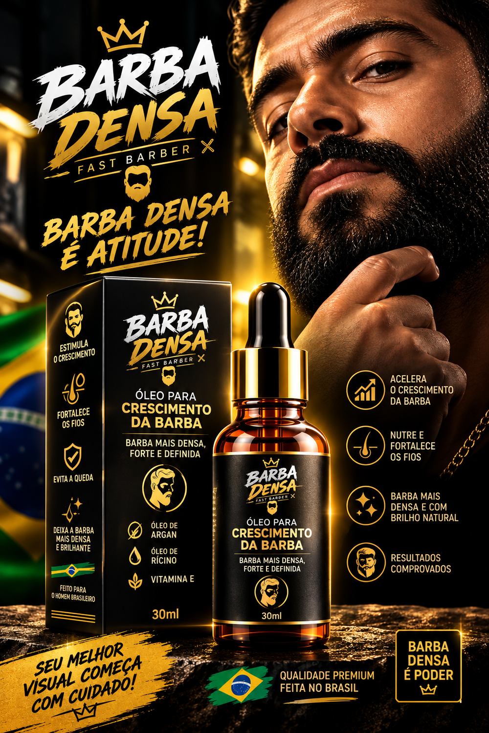 Óleo para Barba Barba Densa Fast Barber X – 30 ml