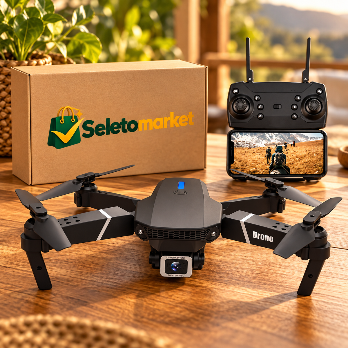 Drone dobrável com embalagem SeletoMarket
