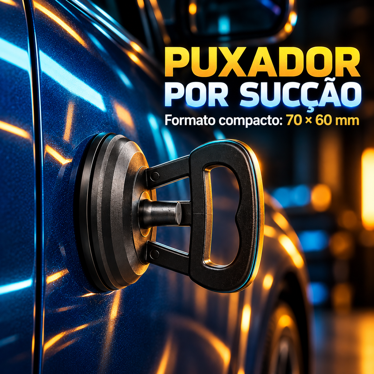 Extrator automotivo por sucção com formato compacto de 70 por 60 milímetros