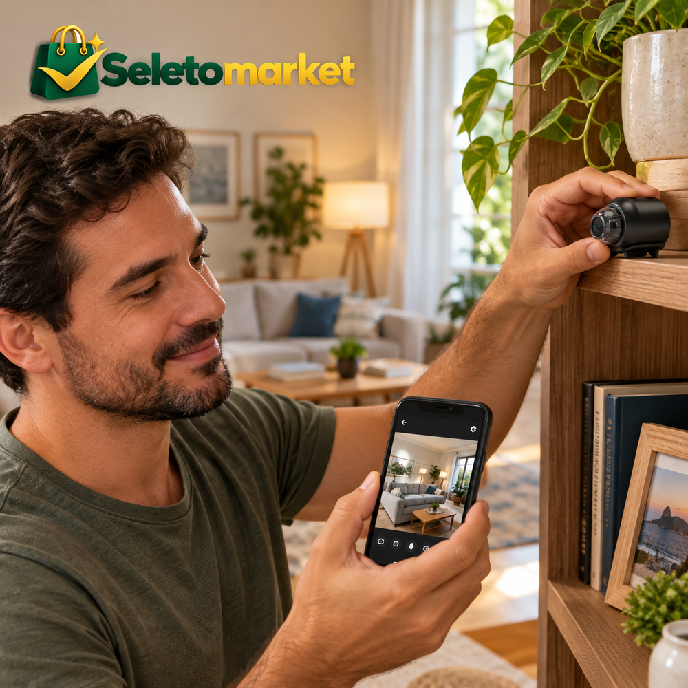 Mini Câmera Wi-Fi X5 Full HD com Visão Noturna e Movimento