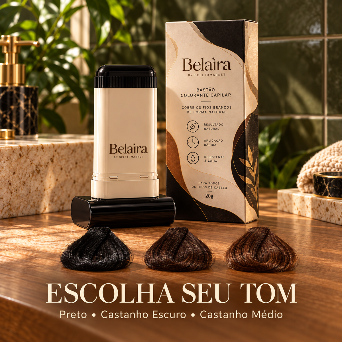 Guia de tons: Preto, Castanho Escuro e Castanho Médio