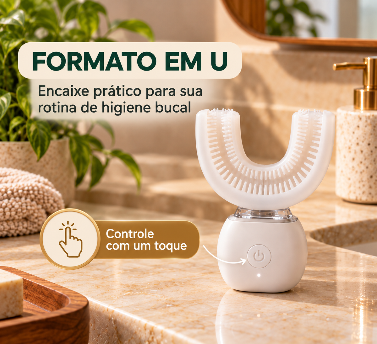 Formato em U e acionamento simples