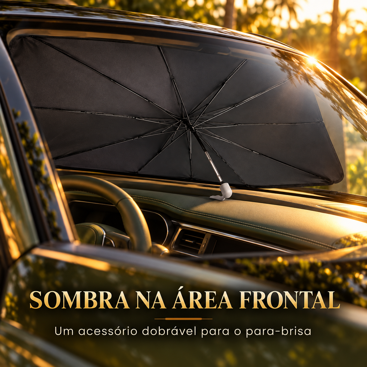 Acessório dobrável para criar sombra na área frontal