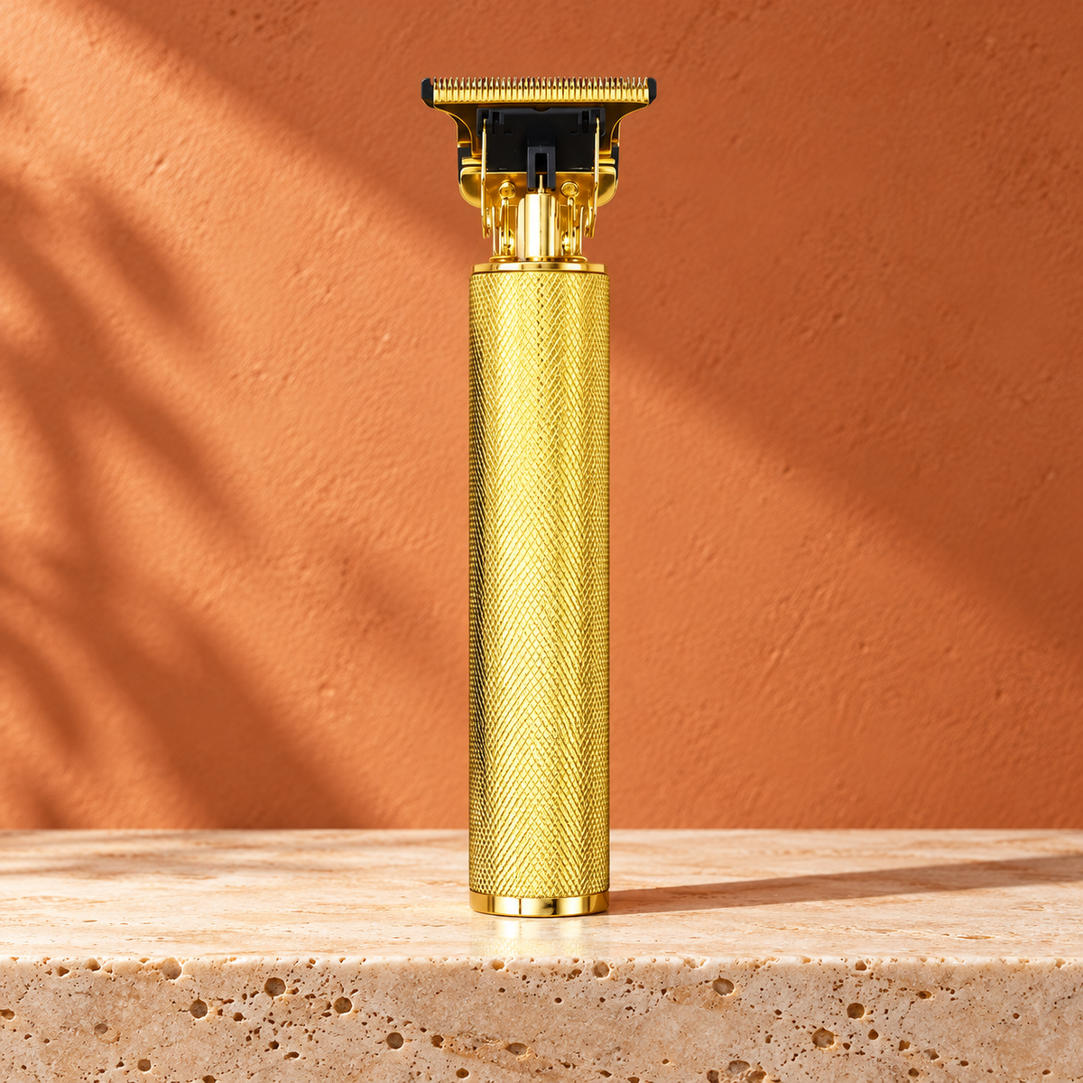 Acabamento dourado texturizado do aparador