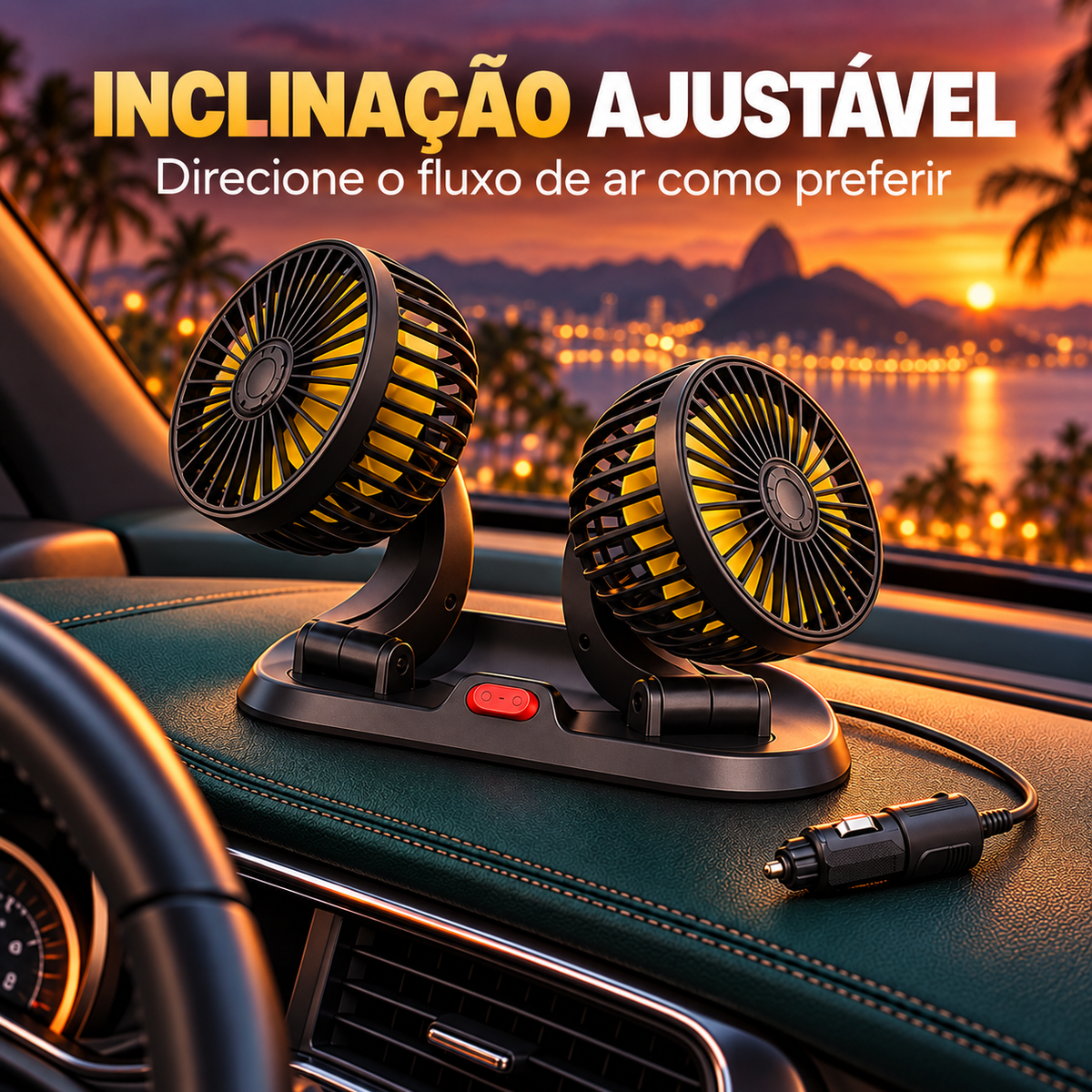 Inclinação ajustável das saídas de ar