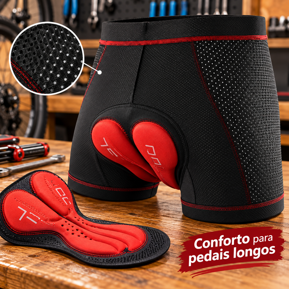 Bermuda de Ciclismo Unissex com Forro Acolchoado 5D