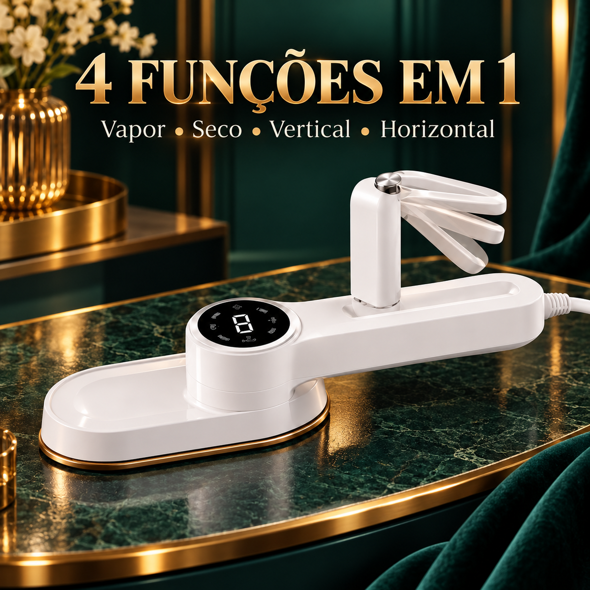 Ferro a vapor 4 em 1 para uso a vapor, seco, vertical e horizontal