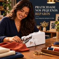 Máquina portátil de costura com destaque para pequenos reparos