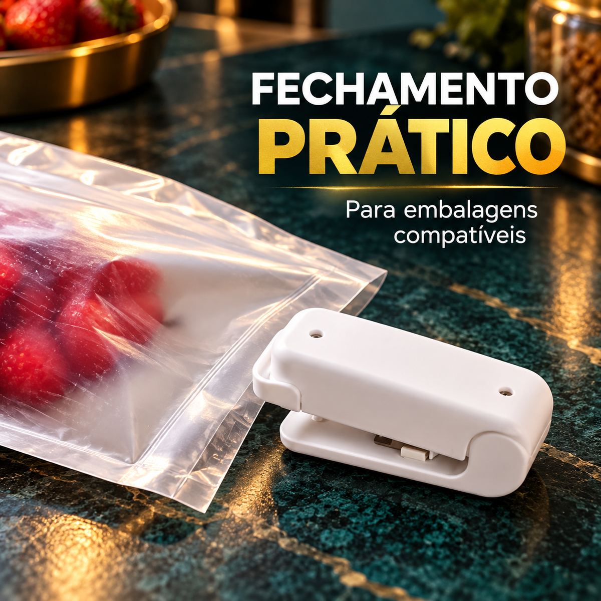 Imagem promocional da mini seladora para embalagens compatíveis