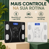 Balança inteligente com Bluetooth, até oito perfis e capacidade de 180 kg