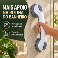 Alça com Ventosas para Banheiro, Removível e Sem Perfuração – 4 Cores