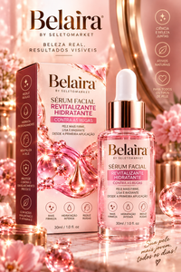 Sérum facial Belaira de 30 ml com frasco e caixa