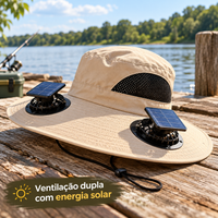 Chapéu solar em ambiente externo com ventilação dupla