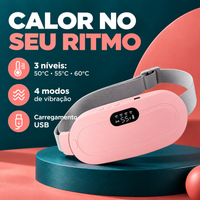Cinta térmica com três níveis de aquecimento, quatro modos de vibração e recarga USB