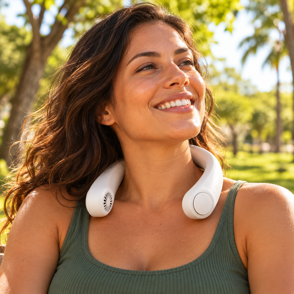 Ventilador de Pescoço Recarregável AirFresh com 3 Velocidades