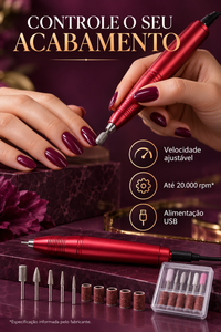 Acabamento das unhas com velocidade ajustável e alimentação USB