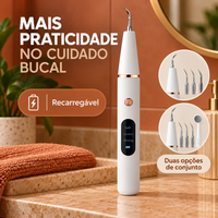 Aparelho de limpeza bucal recarregável com opções de conjunto