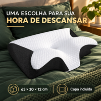 Travesseiro 63 por 30 por 12 cm com capa incluída