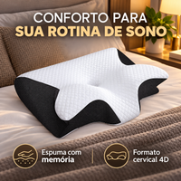 Formato cervical e espuma com memória para o descanso