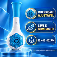 Exercitador respiratório com intensidade ajustável e dimensões compactas
