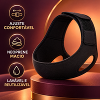 Faixa preta ajustável com destaque para neoprene macio e lavagem reutilizável