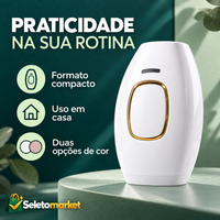 Apresentação do aparelho IPL com informações de praticidade