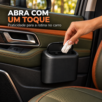 Lixeira portátil para carro com abertura por toque