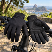 Luvas pretas de ciclismo com palma acolchoada