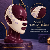 Máscara facial ajustável com fecho autoaderente