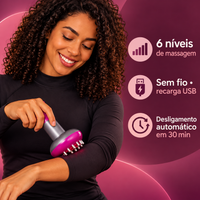 Massageador sem fio com seis níveis e recarga USB