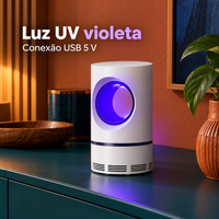 Luz UV violeta e conexão USB 5 V