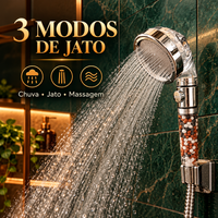 Três modos de jato: chuva, jato e massagem