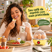 Café da manhã com cozedor elétrico de ovos compacto