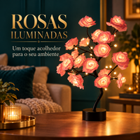 Rosas iluminadas, um toque acolhedor para o ambiente
