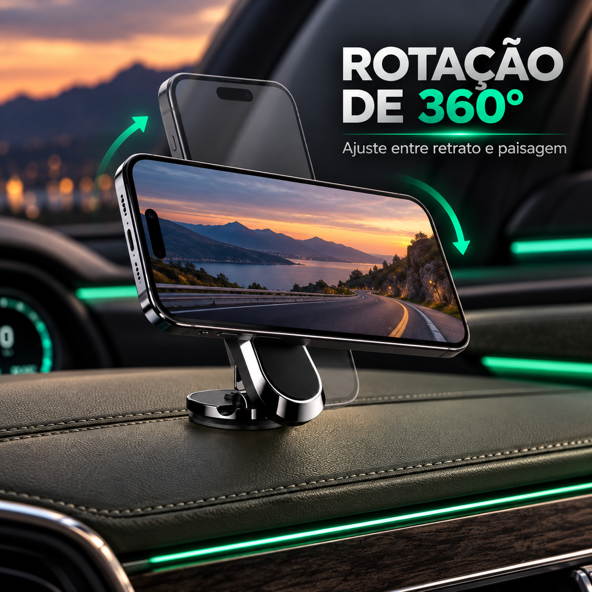 Ajuste de rotação 360 graus no suporte de celular